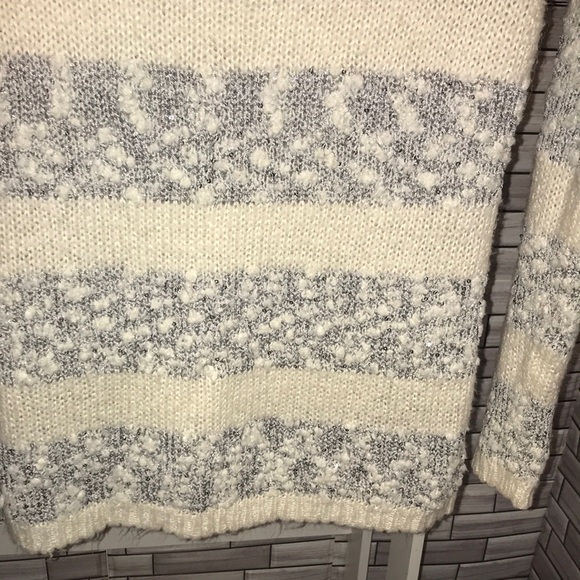 Maurices Gray and White Cowl Neck Sweater - Picture 6 of 12